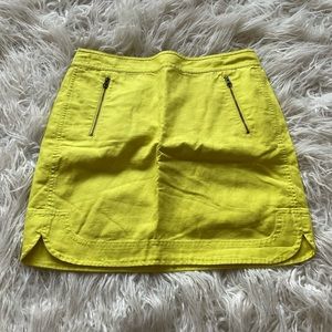 🆕 J. Crew Zip-pocket Mini Skirt‎ in Yellow